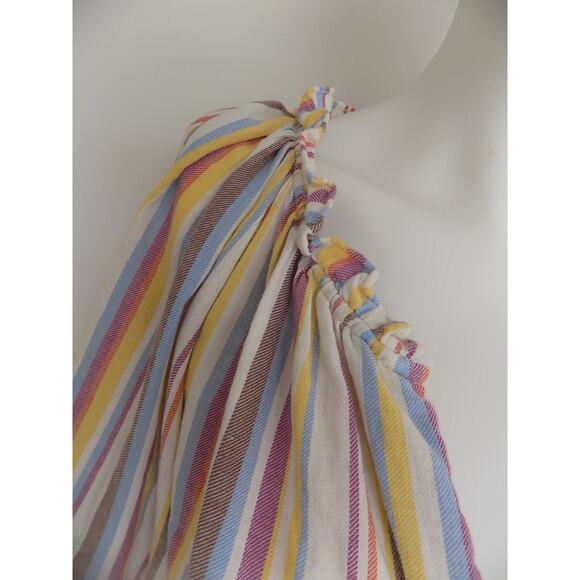 Xirena top blouse puffy sleeves multicolor striped boho size Medium - Picture 3 of 7
